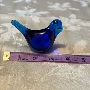 Vintage Cobalt Blue Glass Bird Figurine